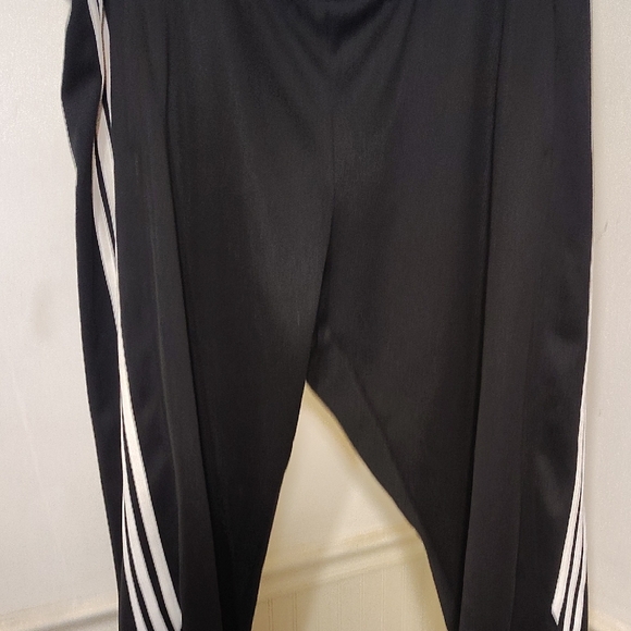 Adidas Black Straight Leg Pants with Signature Stripes - Picture 4 of 7